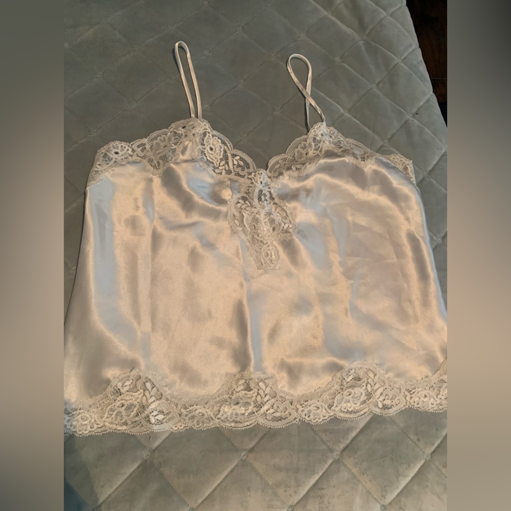 Victoria's Secret Satin Lace-Trim Chemise - Ivory